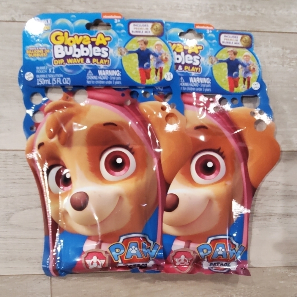 𝅺paw Patrol Skye Glove-A-Bubble 2 Pack NEW